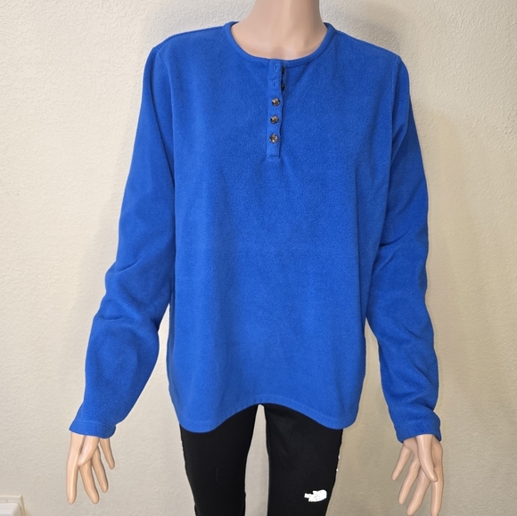 Lands' End Sweaters - Lands End Athletic Sweatshirt Women's Large(14-16) Blue Long Sleeve 💙 Fleece